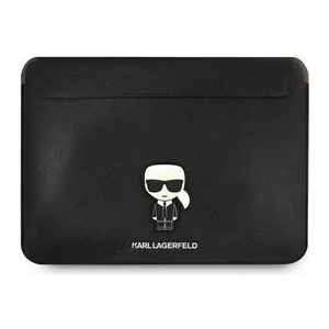 Torba za laptop Karl Lagerfeld Sleeve Saffiano Ikonik 16. crna (KLCS16PISFBK)