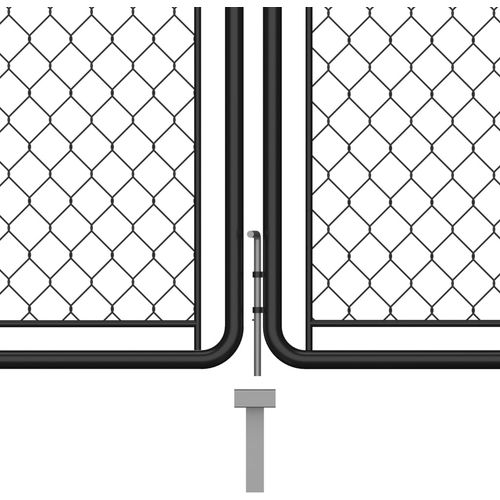 Vrtna vrata čelična 200 x 495 cm antracit slika 7