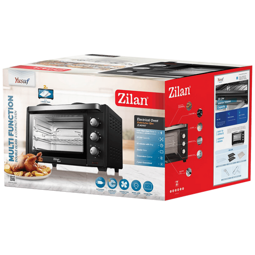 Zilan Mini pećnica sa grilom, 28 l, 3200 W, crna - ZLN0997 slika 2