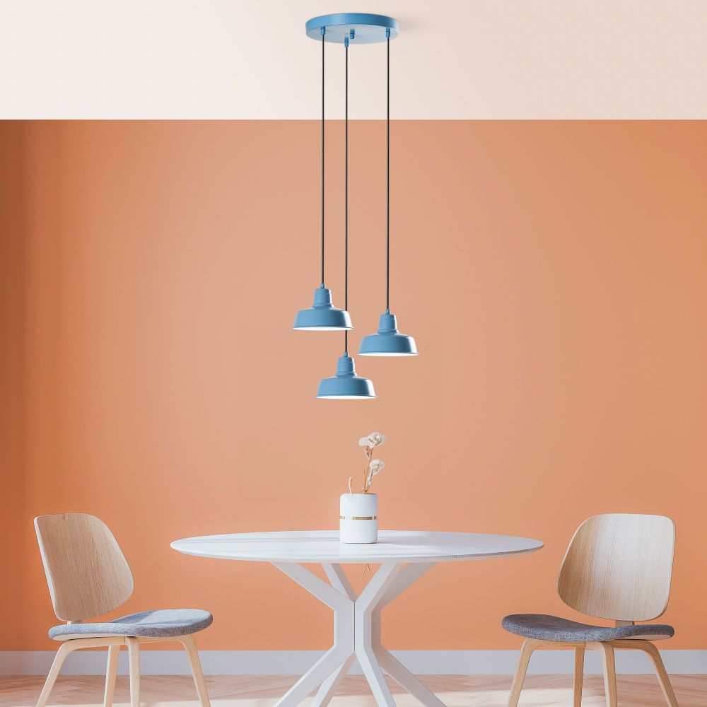 Luster Memati - 181Light Blue sa 3 svjetiljke u svijetloplavoj boji slika 2