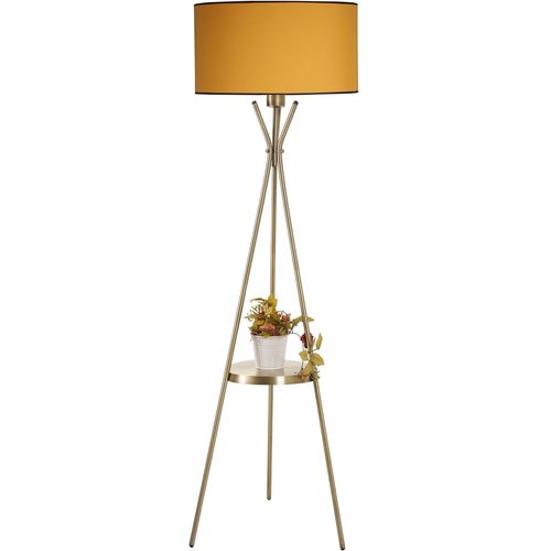Venedik sehpalı eskitme lambader silindir hardal abajurlu Mustard Floor Lamp slika 3