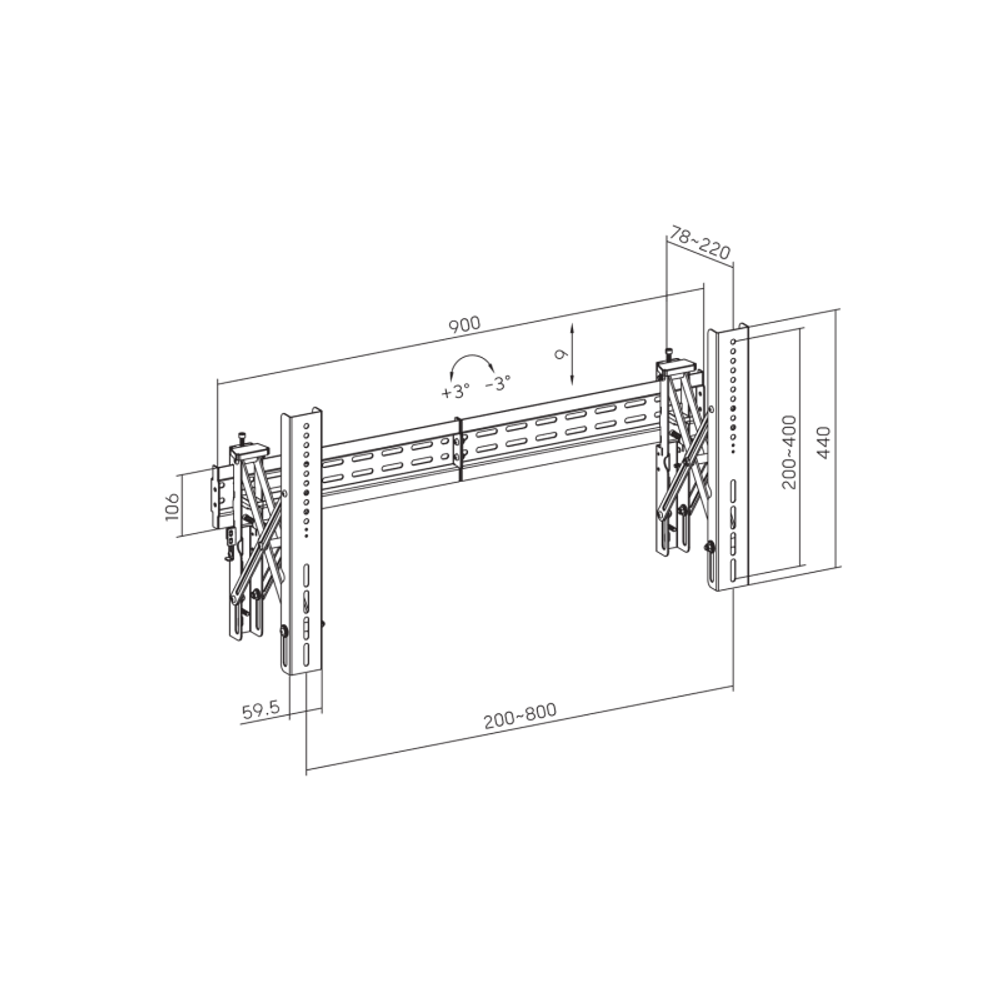 SBOX Stalak LVW02-48T / VIDEO ZID (37-70"/70kg/800x400) slika 7