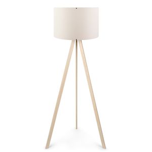 Opviq Podna lampa OAK bež- drvo, 70% MDF- 30% platno , 38 x 140 cm, promjer sjenila 38 cm, duljina kabla 200 cm, E27 60 W max., AYD-1524