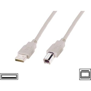 Digitus USB kabel USB 2.0 USB-A utikač, USB-B utikač 3.00 m bež boja  AK-300102-030-E