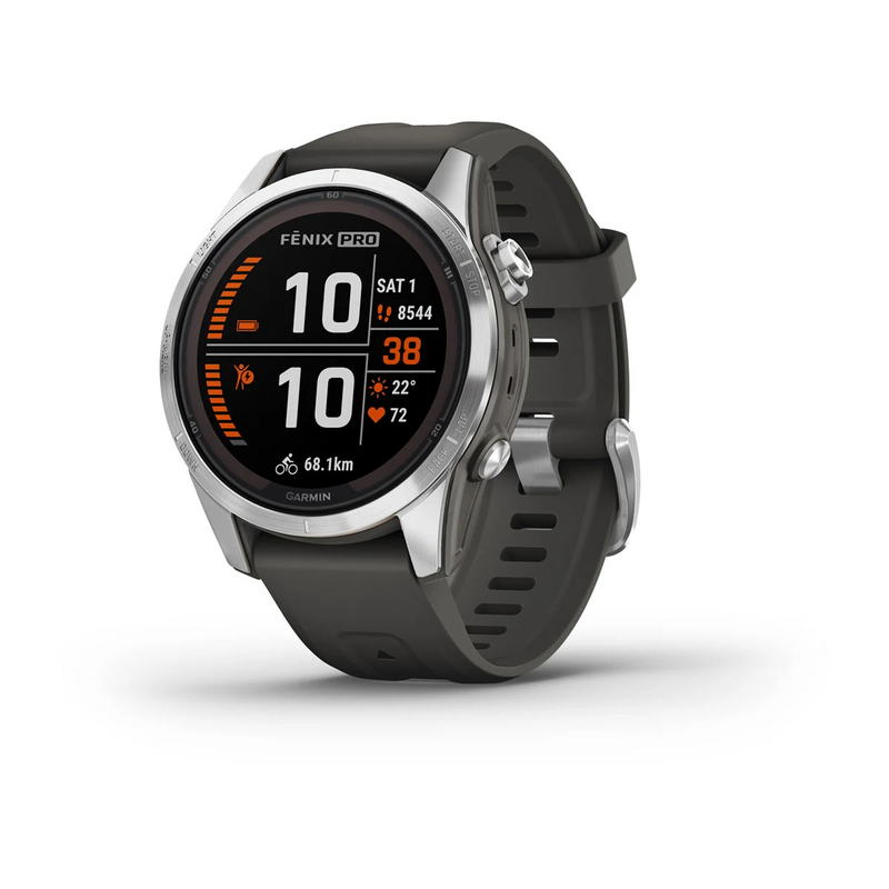 GARMIN Garmin fenix 7S Pro, Solar izdanje, srebrni s grafitno sivim remenom image