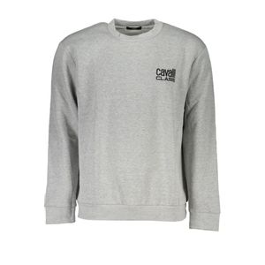 CAVALLI CLASS MEN'S GRAY ZIPLESS SWEATSHIRT