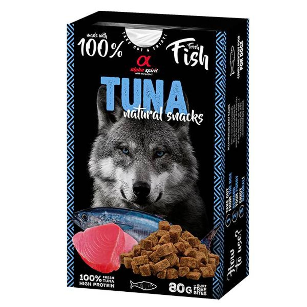 Alpha Spirit natural snack s tunom, za pse 80g slika 1
