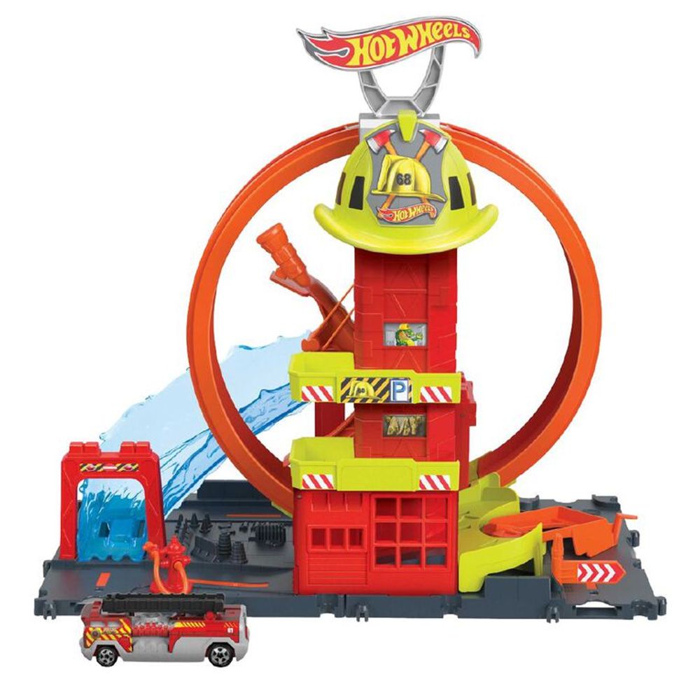 Hot Wheels City Super Loop Fire Station - Vatrogasna stanica slika 1