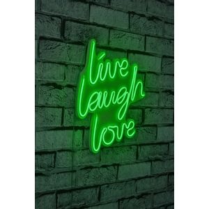 Wallity Ukrasna plastična LED rasvjeta, Live Laugh Love - Green