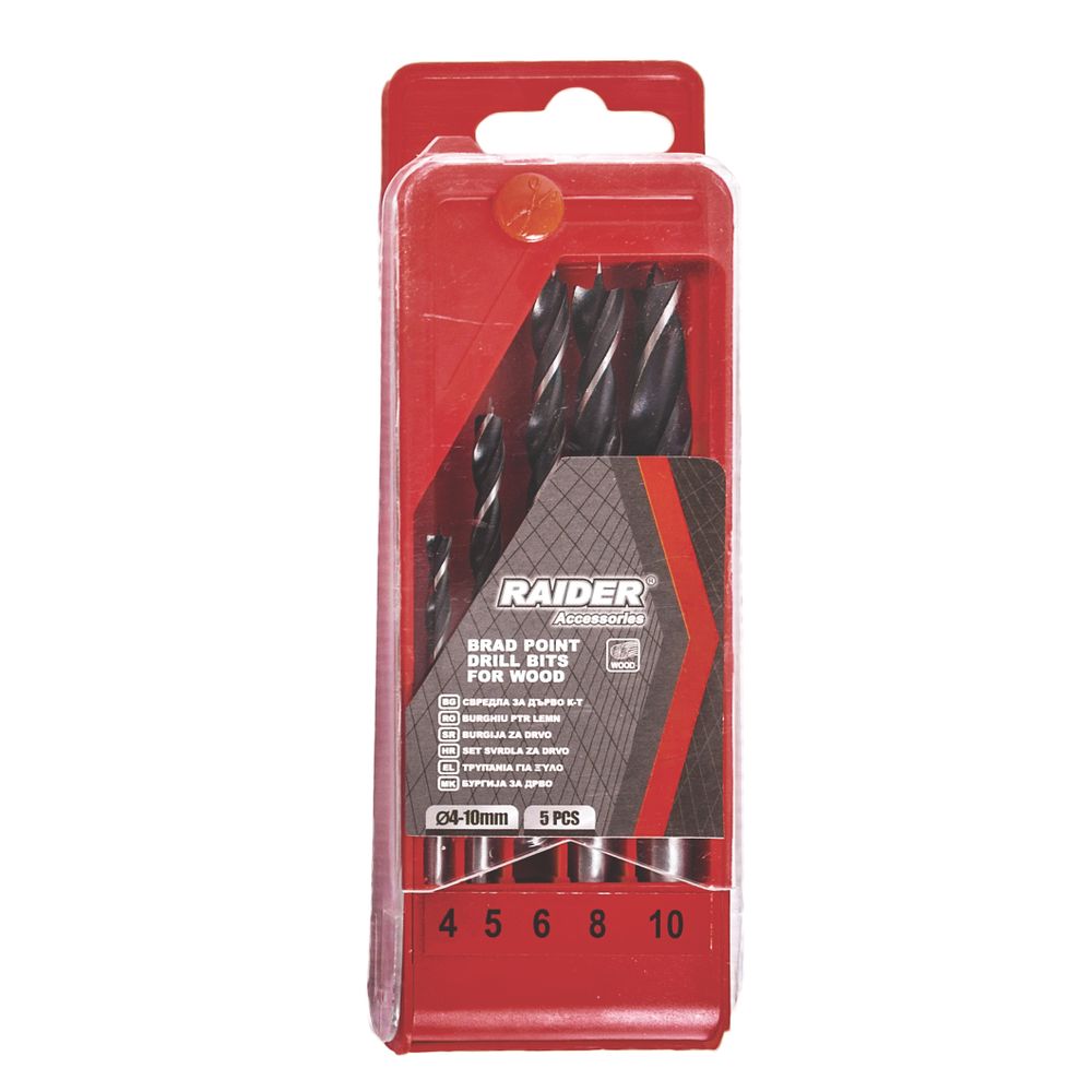 RAIDER Burgije za drvo Ø 4 - 10 mm - Set 5 kom. slika 1