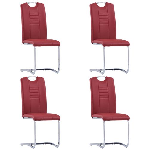 Konzolne blagovaonske stolice od umjetne kože 4 kom crvene slika 25