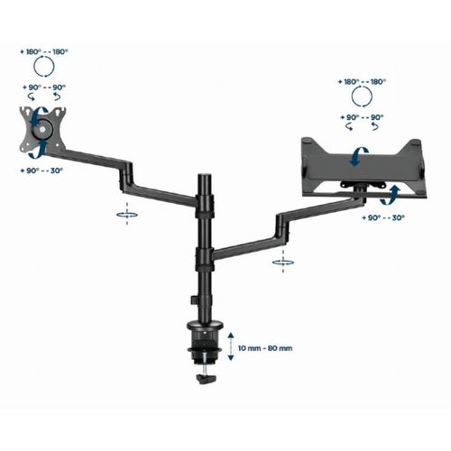 MA-DA-04 Gembird Podesivi stoni drzac za monitor tilt, 17-32 max.8kg + nosac za laptop slika 2