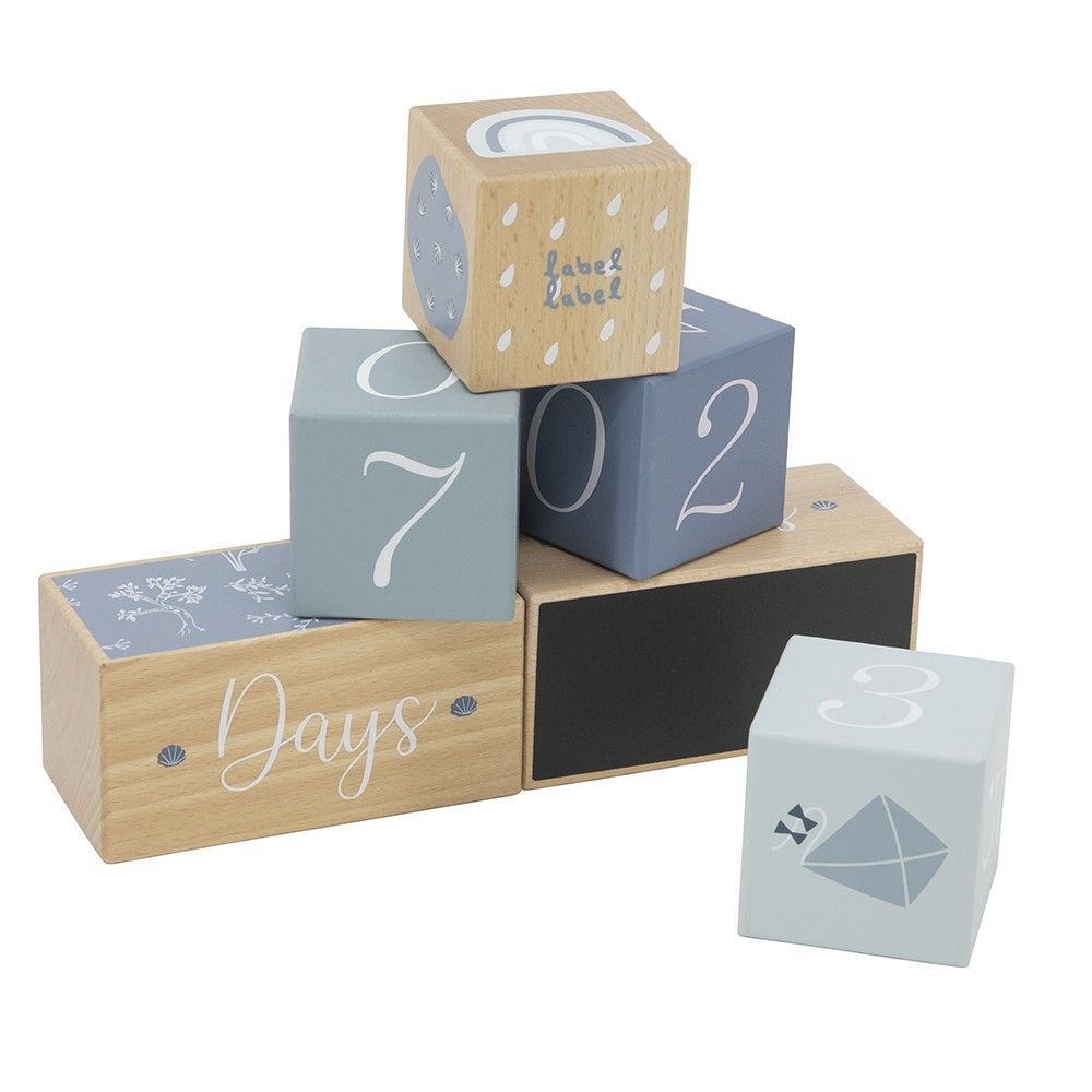Label Label Drvene kocke Milestone, Blue slika 1