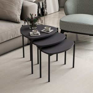 Nesting Table Lenny - Set od 3 komada u antracit boji