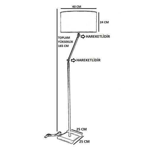 Podna lampa u zlatno-crnoj boji, model 8587-1 slika 3