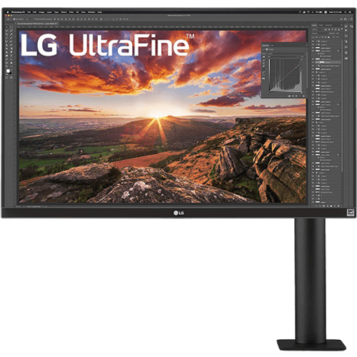 LG 27UN880-B 27'' UltraFine Ergo IPS 4K UHD 3840x2160@60Hz, 16:9, 1000:1, 5ms, 350 cd/m2, 178˚/178˚, 2 HDMI, 1 DisplayPort, 1 USB-C 3.0, 2 USB 3.0, AMD Radeon FreeSync, HDR, Tilt, Pivot, Swivel, Height, VESA 100, Black, 3yw slika 1