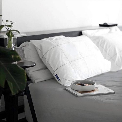 Sleepwise Soft Wonder-Edition posteljina, Kockast Sivo / Bijela slika 2