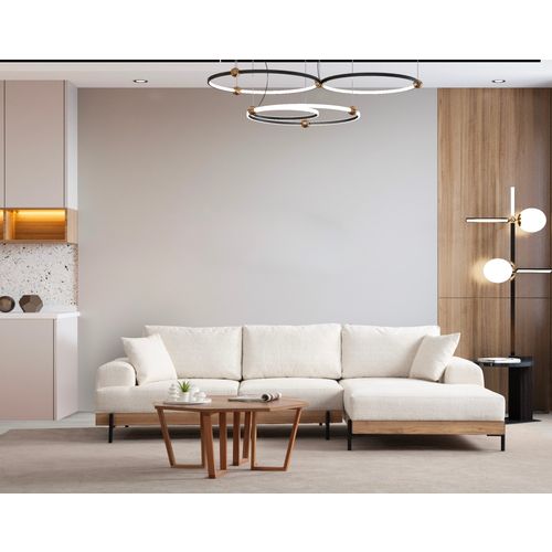 Eti Oak Right - White White Corner Sofa slika 1