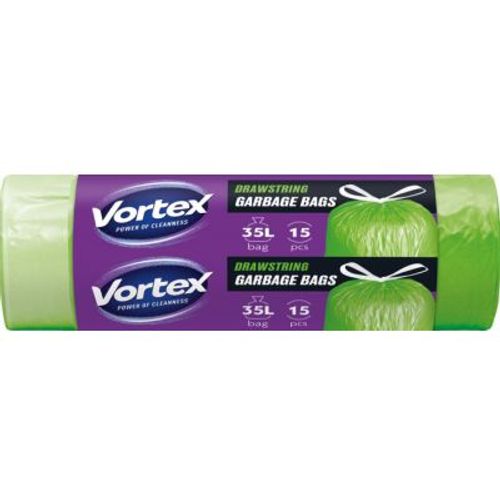 Vortex vreća za smeće sa vezicama 35L\15kom. - zelena slika 1