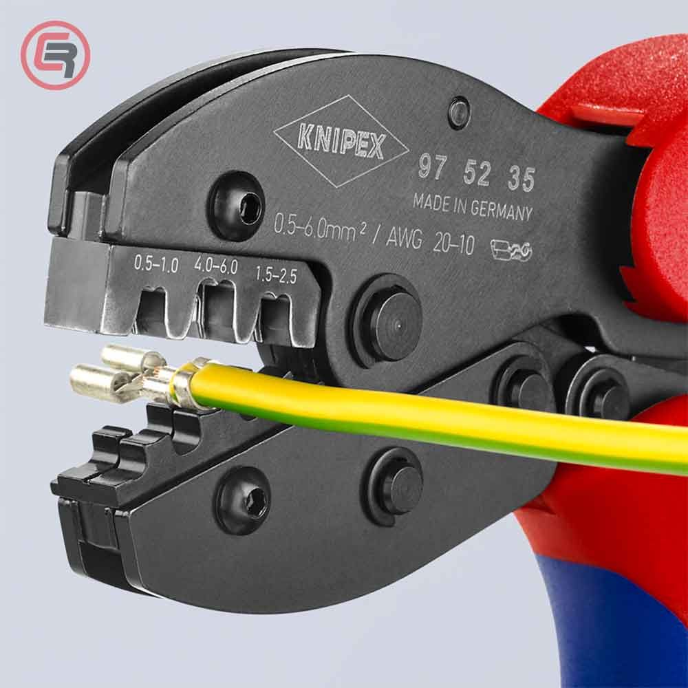 Knipex Kliješta Za Presanje Kabl Stopica Neizoliranih 0,5-6,0 mm2 PreciForce – 97 52 35 slika 5