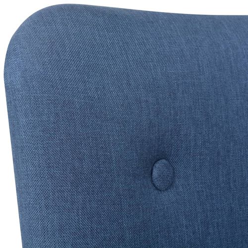Fotelja s osloncem za noge od tkanine plava slika 51