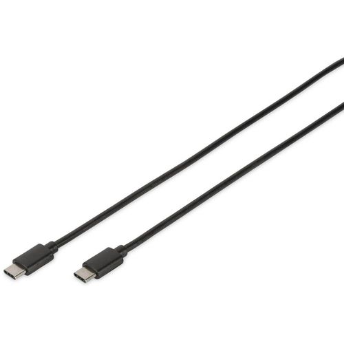 Digitus USB kabel USB 2.0 USB-C® utikač, USB-C® utikač 1.80 m crna okrugli, utikač primjenjiv s obje strane, dvostruko zaštićen DB-300138-018-S slika 1