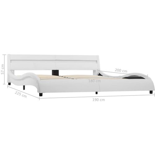 Okvir za krevet od umjetne kože LED bijeli 180 x 200 cm slika 33