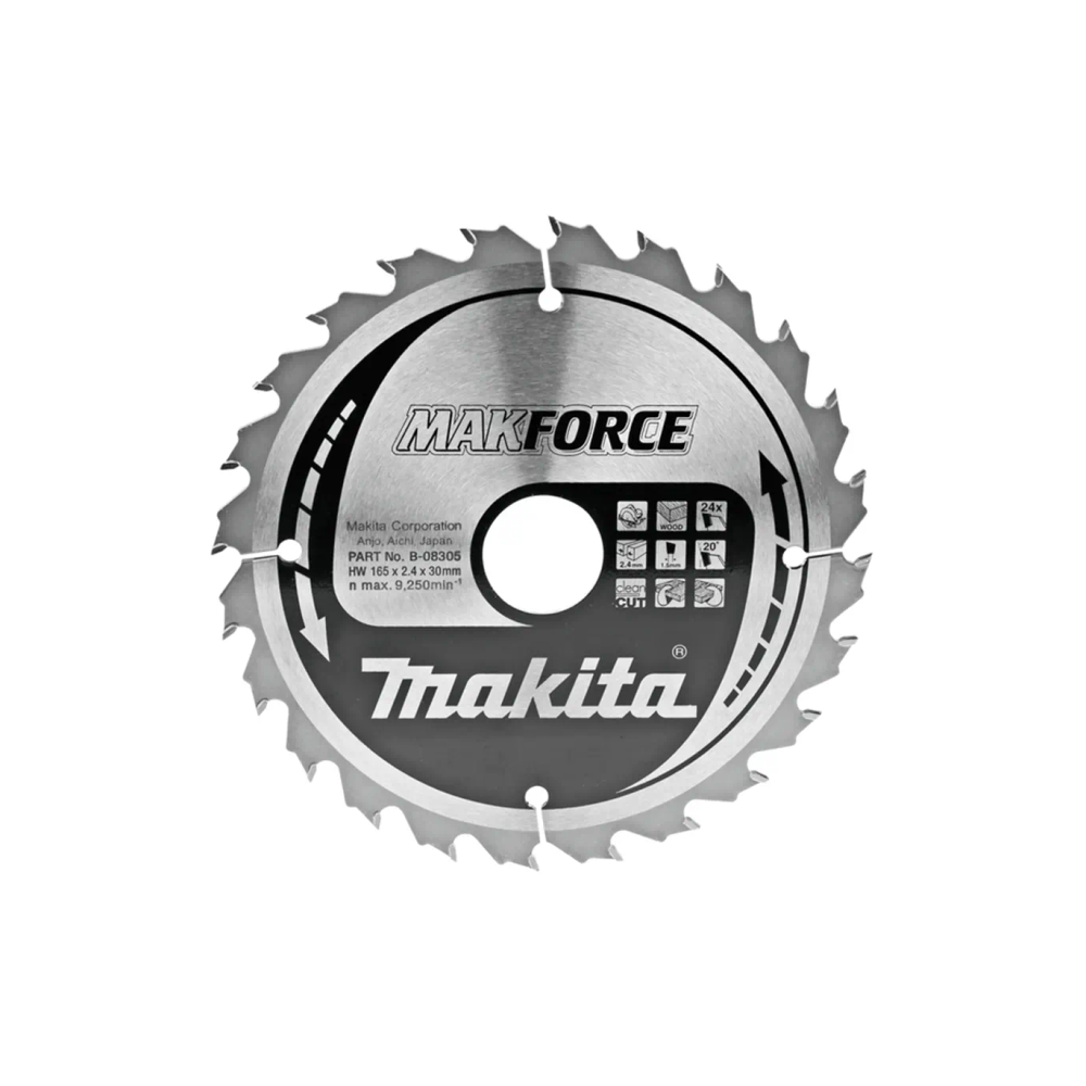 Makita - TCT list kružne pile za drvo 165 mm MAKForce 165x30x1,5 mm 24Z B-08305 slika 1