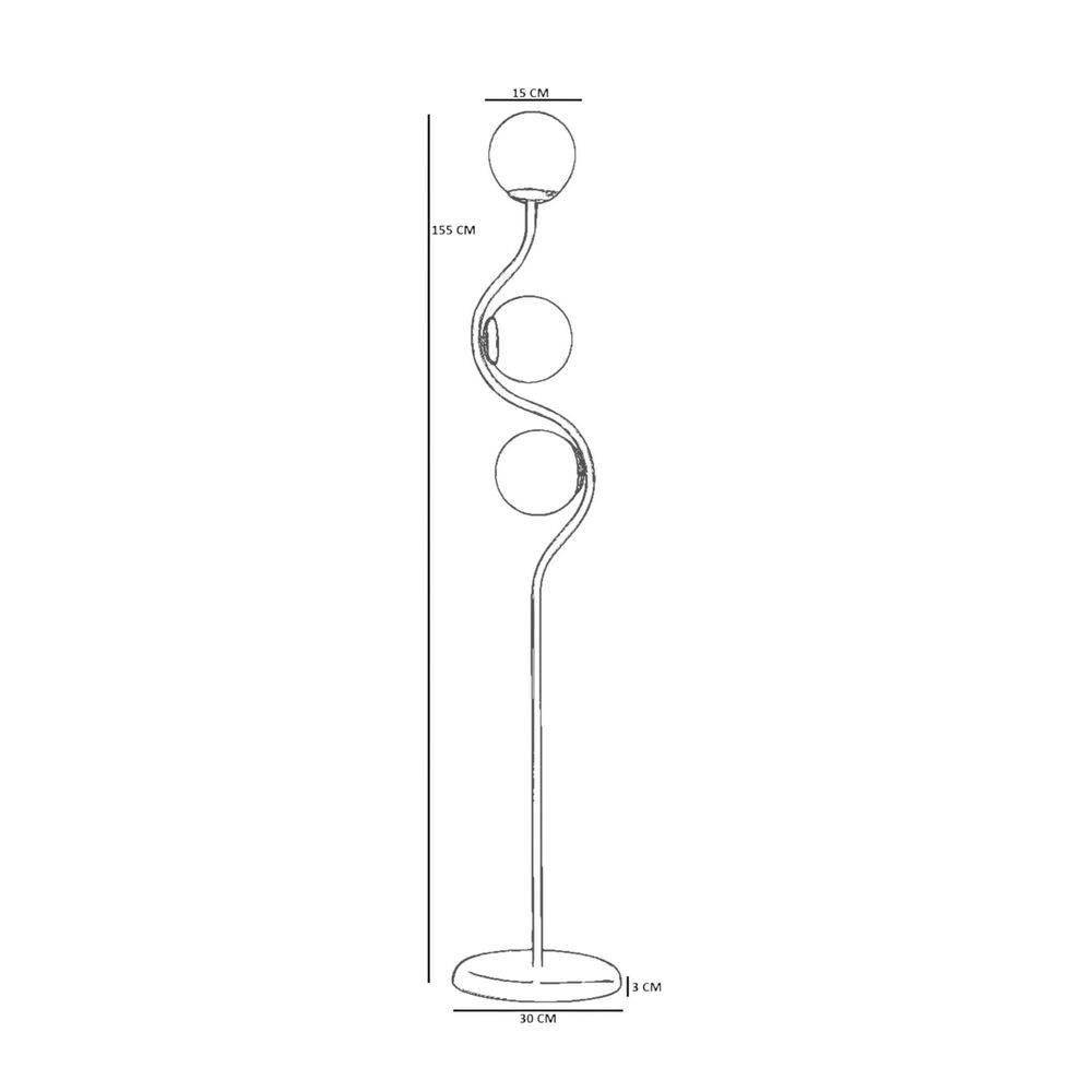 Opviq Podna lampa 029, med, crna slika 4