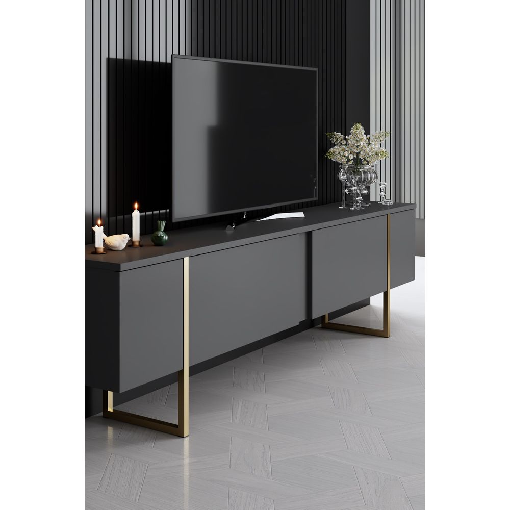Luxe - Set Namještaja za Dnevni Boravak u Antracit, Zlatno Orah Boji slika 8