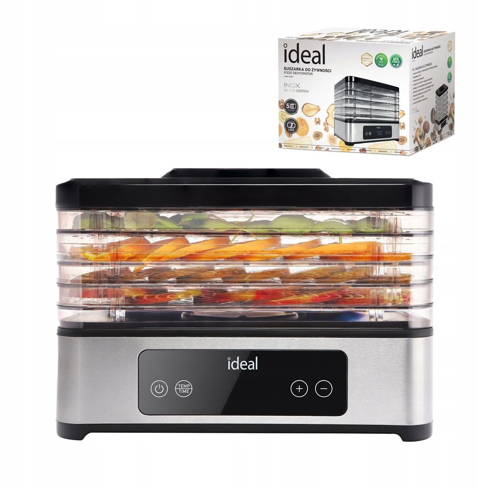 IDEAL INOX veliki dehidrator hrane – za gljive, voće i povrće, s konvekcijom, 400 W i tajmerom slika 1