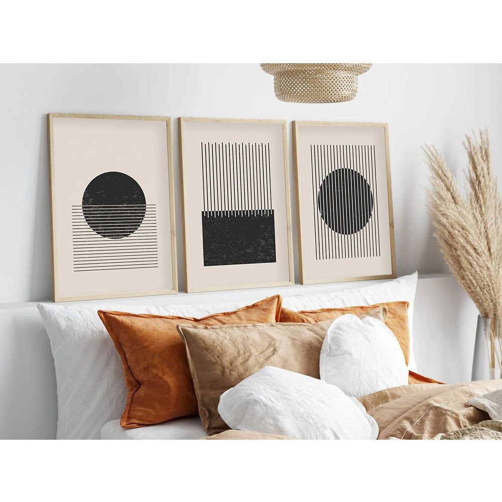 Huhu212 - Dekorativno Slikarstvo u Okviru od MDF-a, 50 x 70 cm, Višebojno (Set od 3 Komada) slika 2