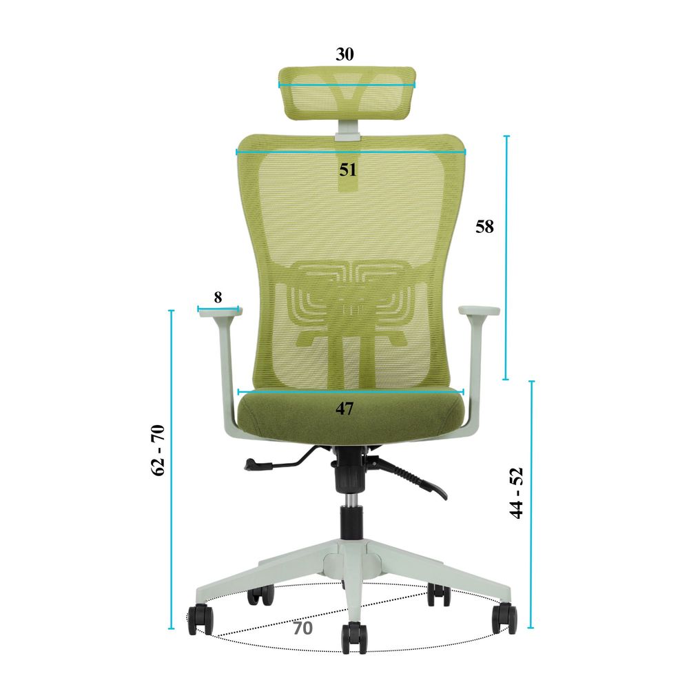 Office chair Lumbar 126 - Green colour slika 10