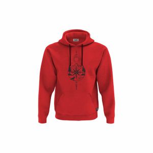 XGB3 Duks sa kapuljačom i džepom Mystical Mountain & Sun Tee Red