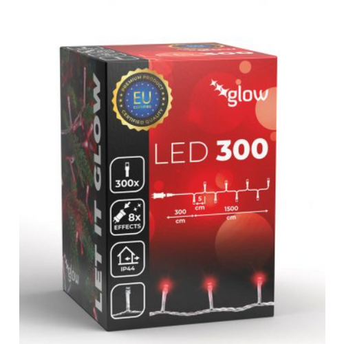 Home deco 300 Led žaruljica crvene  15 metara  prozirna žica  IP 44 slika 1