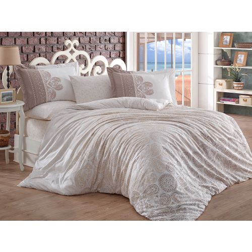 L'essential Maison Irene - Beige Beige
White Poplin Double Quilt Cover Set slika 1