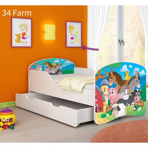 Dječji krevet ACMA s motivom + ladica 180x80 cm 34-farm slika 1