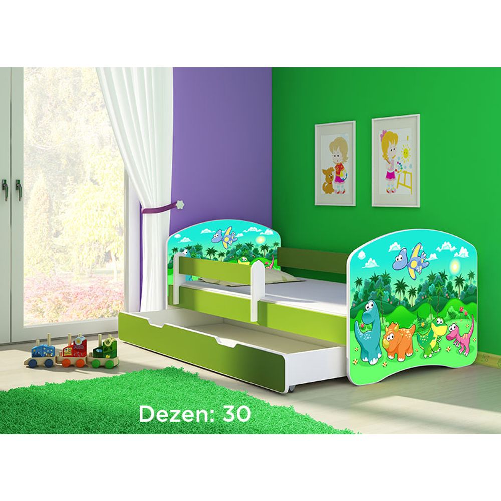 ACMA Dječiji krevet Acma II sa ladicom Green - 180x80cm - Dezen 30 slika 2