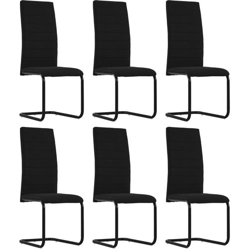 Konzolne blagovaonske stolice od tkanine 6 kom crne slika 18
