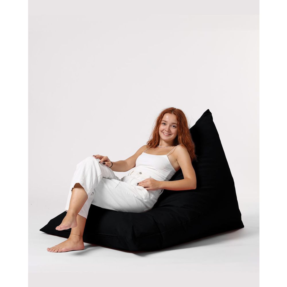 Piramidalni Veliki Pouf Ležaljka - Crni Vrt Bean Bag slika 7