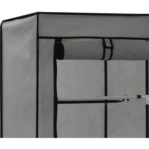 282456 Wardrobe with Compartments and Rods Grey 150x45x175 cm Fabric slika 14