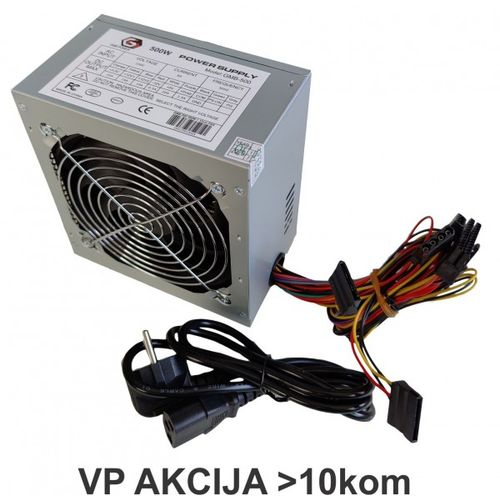 GMB-500-12 bez kutije ** Gembird napajanje 500W 12cm FAN, 20+4pin, 4pin12V, 2xSATA 2xIDE 4-pin (983) slika 4