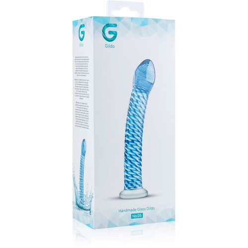 Stakkleni dildo Blue Lined slika 7