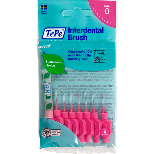 TePe Original Interdentalne četkice Roze vel. 0 / 0,4 mm - vrećica 8 kom slika 1