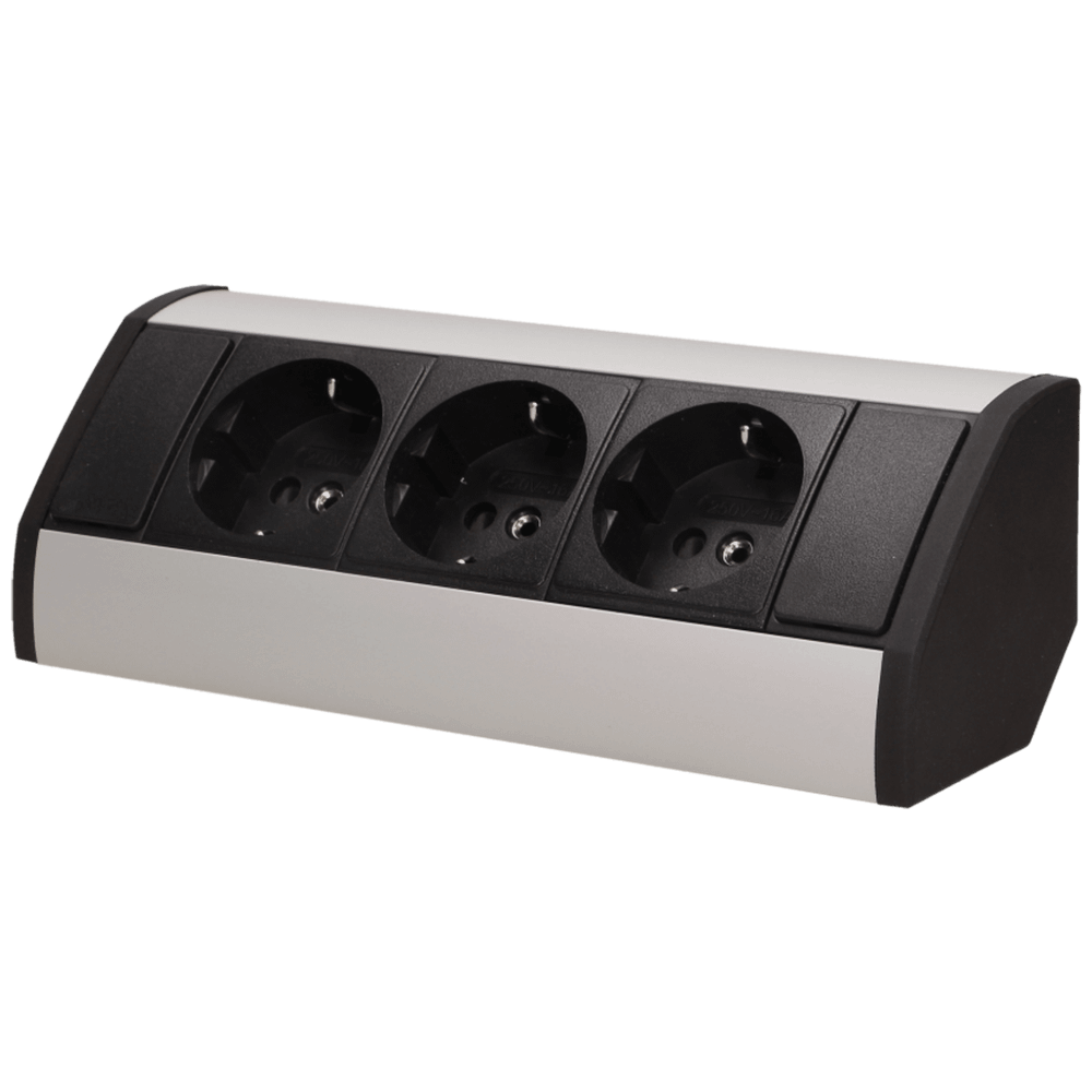 Orno Produžni kabel sa 3 x Schuko utičnice, ugradbena - OR-GM-9001/B-G(GS) slika 1