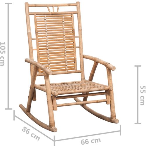 Stolica za ljuljanje od bambusa s jastukom slika 17
