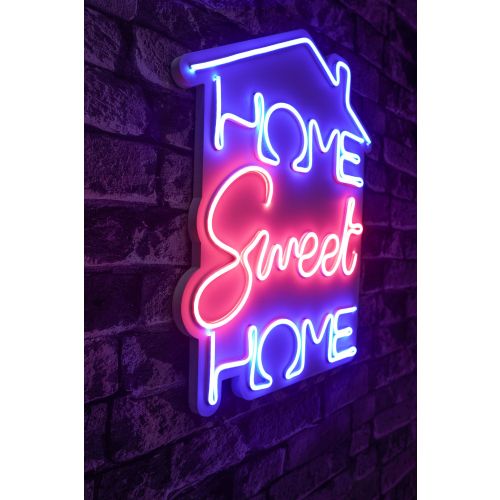 Wallity Ukrasna plastična LED rasvjeta, Home Sweet Home - Blue, Pink slika 8