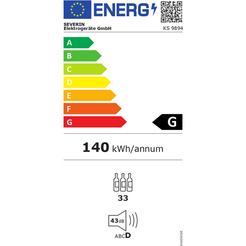 Hladnjak za vino Severin KS 9894, 33 boce slika 3