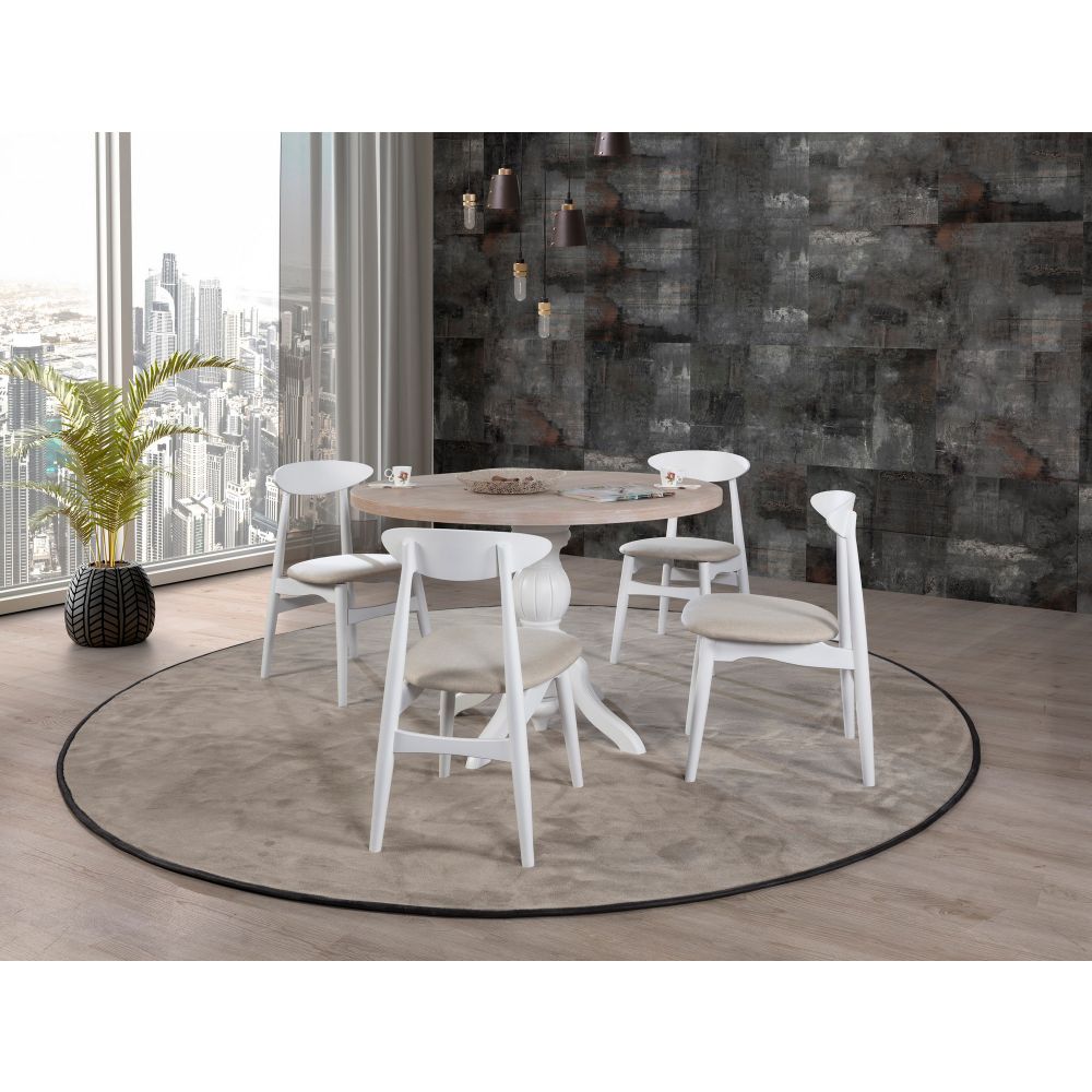 Albero131 Prirodni Set Trpezarijskog Stola i Stolica (5 Komada) slika 1