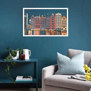 Amsterdam Houses - APT329MCA Bijeli Dekorativni Metalni Zidni Ukras